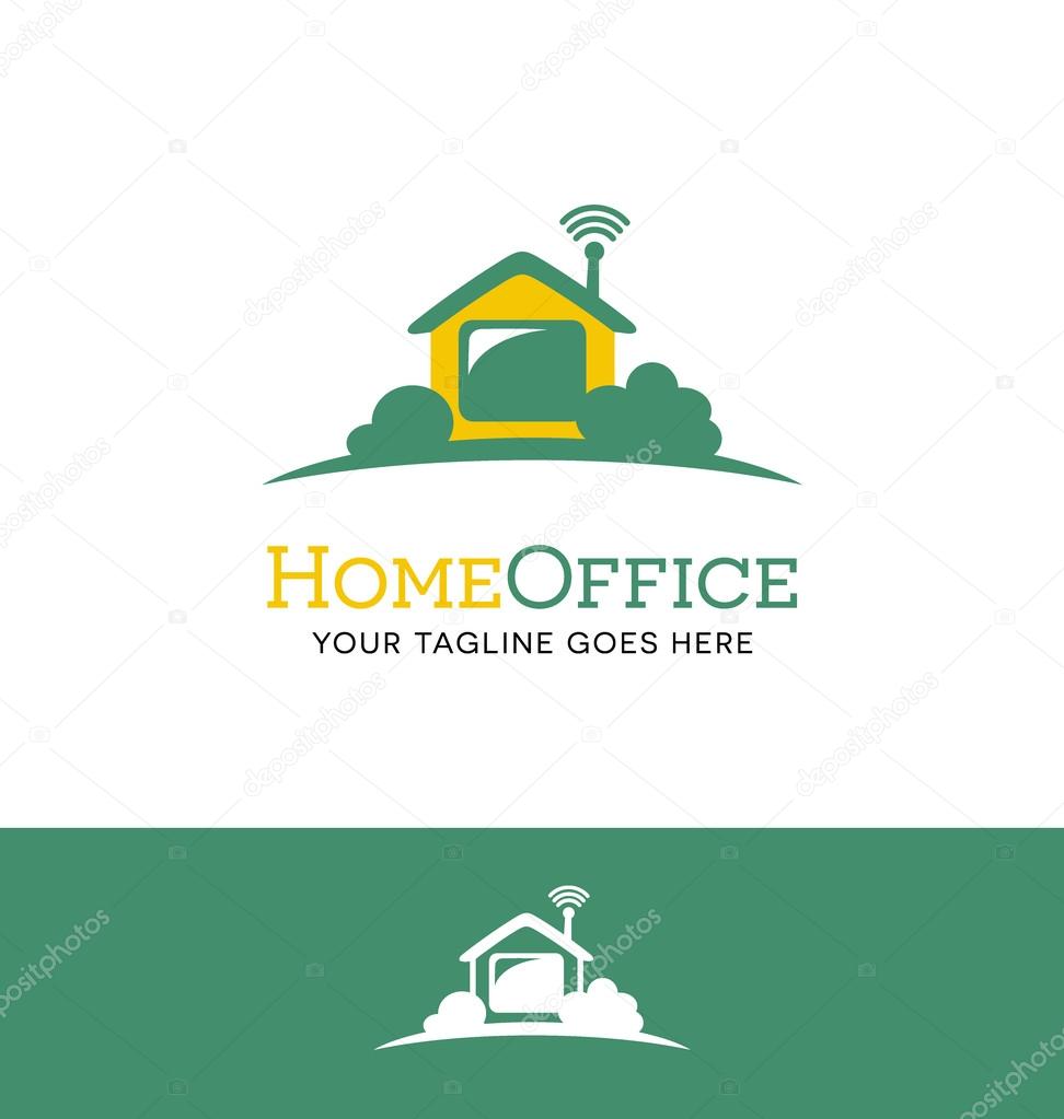 logo for work from home business or telecommuting