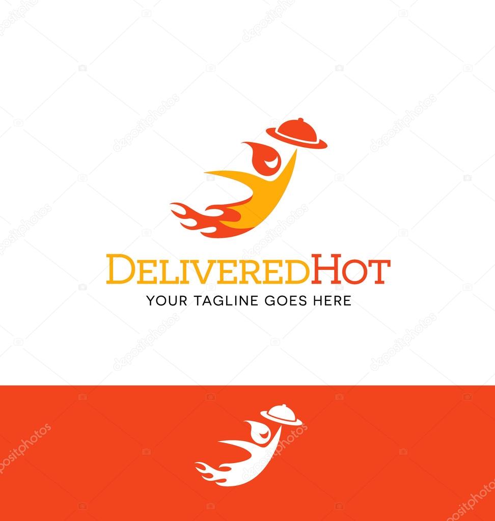 Flame character logo for food delivery business
