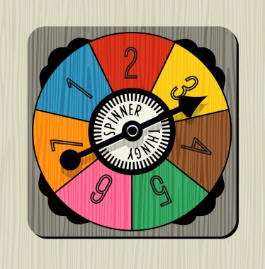 Vintage oyun spinner numaraları ve ok ile
