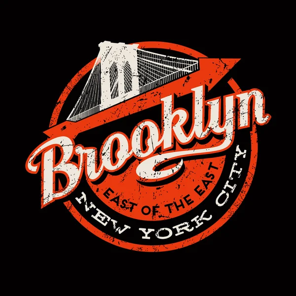 Brooklyn New York City retro vintage tipografi baskı tasarım t-shirt, poster,. Brooklyn Köprüsü