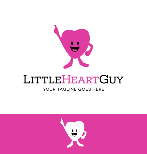 Logo of a cute heart shaped character for business, organization or website — Stock Vector