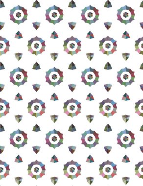 farklı geometrik şekillere sahip soyut, pürüzsüz desensiz vektör çizimi