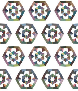Geometrik şekilli kusursuz desen vektör çizimi