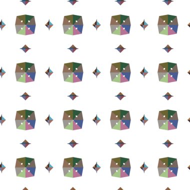 Tekrarlanan geometrik şekilli kusursuz desen, vektör illüstrasyonuName