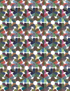 Geometrik şekilli kusursuz desen vektör çizimi