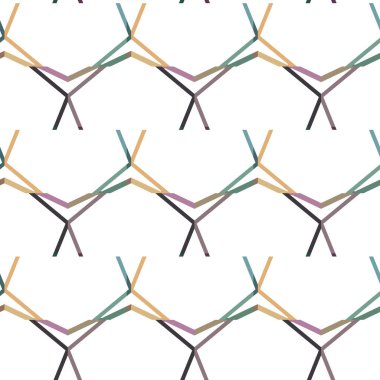 farklı geometrik şekillere sahip soyut, pürüzsüz desensiz vektör çizimi