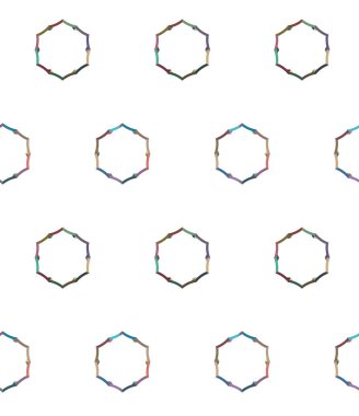 farklı geometrik şekillere sahip soyut, pürüzsüz desensiz vektör çizimi