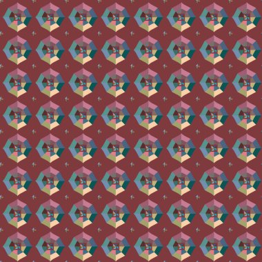 Geometrik şekilli kusursuz desen vektör çizimi