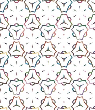farklı geometrik şekillere sahip soyut, pürüzsüz desensiz vektör çizimi