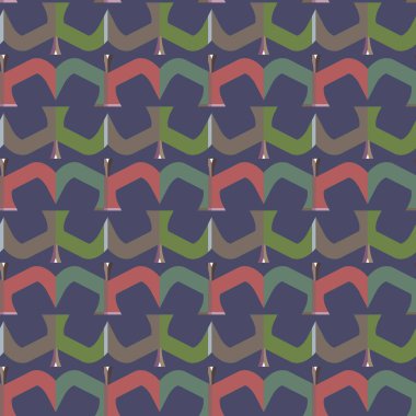 farklı geometrik şekillere sahip soyut, pürüzsüz desensiz vektör çizimi