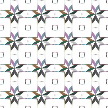 Geometrik şekilli kusursuz desen vektör çizimi