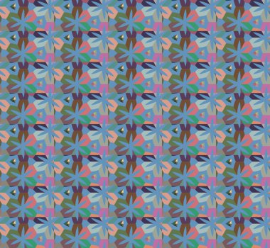 farklı geometrik şekillere sahip soyut, pürüzsüz desensiz vektör çizimi