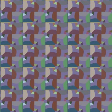 farklı geometrik şekillere sahip soyut, pürüzsüz desensiz vektör çizimi