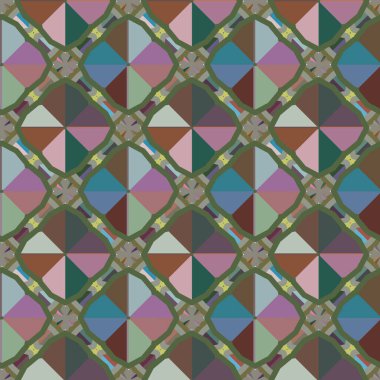 Geometrik şekilli kusursuz desen vektör çizimi
