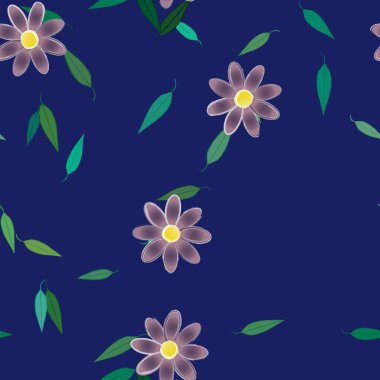 Çiçeksel botanik arka plan, çiçek vektör çizimi