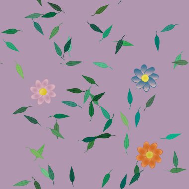 Çiçekler ve yapraklarla kusursuz bir desen.