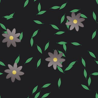 Çiçekler ve yapraklarla kusursuz bir desen.