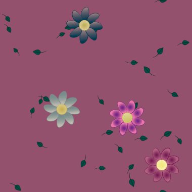 Çiçek yaprakları, çiçekler duvar kağıtları, vektör illüstrasyonları..