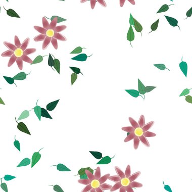 yaz çiçekleri arka plan, vektör illüstrasyonu