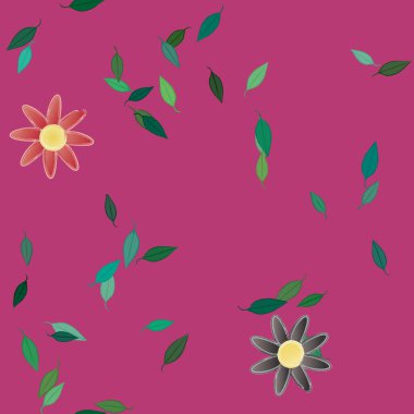 yaz çiçekleri arka plan, vektör illüstrasyonu