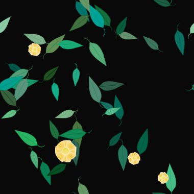 Çiçekler ve yapraklarla kusursuz bir desen.