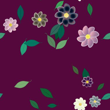 Çiçek yaprakları, çiçekler duvar kağıtları, vektör illüstrasyonları..