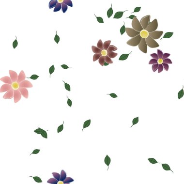 yaz çiçekleri arka plan, vektör illüstrasyonu