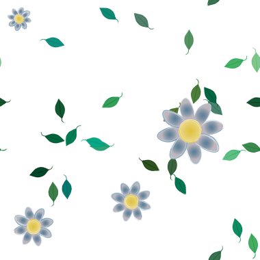 Çiçekler ve yapraklarla kusursuz bir desen.