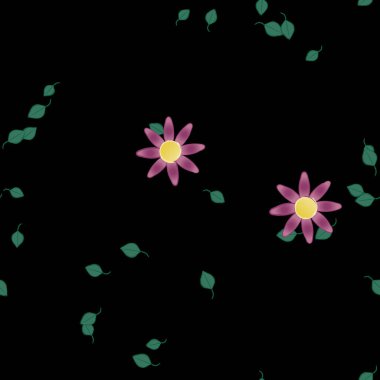 Çiçek yaprakları, çiçekler duvar kağıtları, vektör illüstrasyonları..