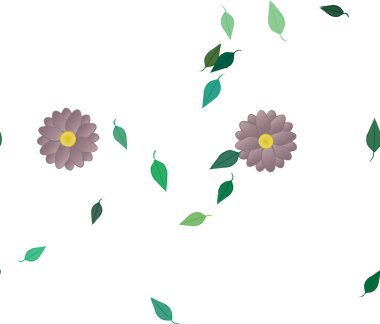 Bitki örtüsü arka planı, çiçek vektör illüstrasyonu