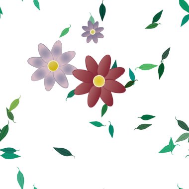 Renkli çiçek arkaplanı, çiçek vektör illüstrasyonu