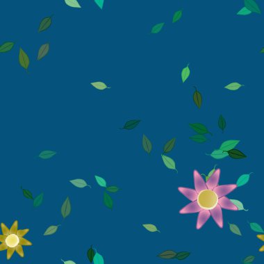 yaz çiçekleri arka plan, vektör illüstrasyonu