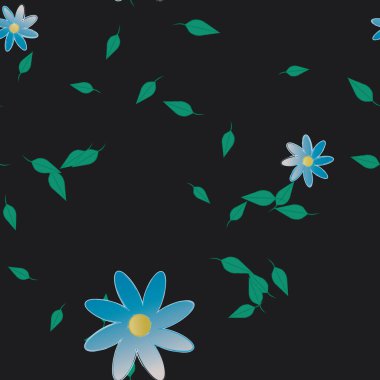 güzel botanik arka plan, çiçek vektör illüstrasyonu