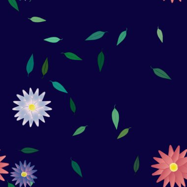 yaz çiçekleri arka plan, vektör illüstrasyonu