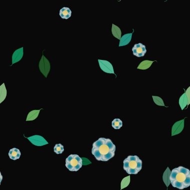 güzel botanik arka plan, çiçek vektör illüstrasyonu