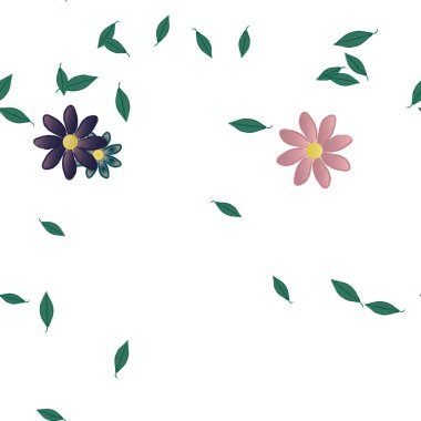 Çiçek yaprakları, çiçekler duvar kağıtları, vektör illüstrasyonları.