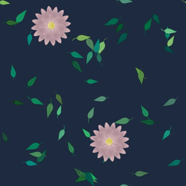 Vector Naadloos Patroon Met Bloemen Bladeren — Stockvector