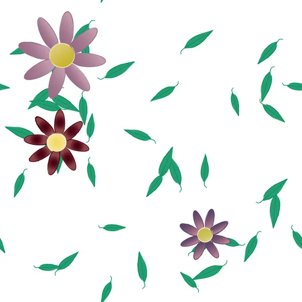 Resumo Fundo Padrão Flores Botânicas Ilustração Vetorial Floral — Vetor de Stock