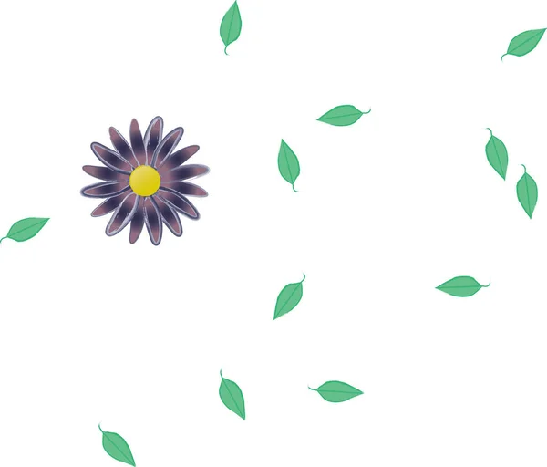 Feuillage Fleurs Fleur Papier Peint Illustration Vectorielle — Image vectorielle