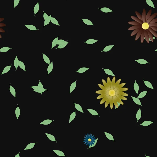 Blommor Blomma Tapet Vektor Illustration Vacker Botanisk Bakgrund — Stock vektor
