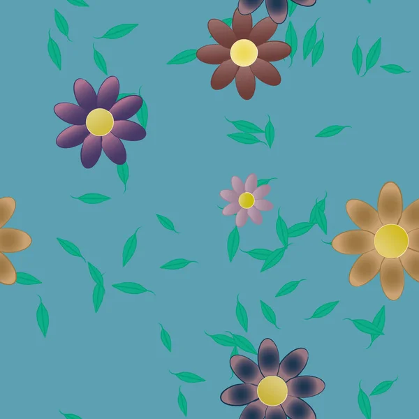 Fondo Botánico Floral Flores Vector Ilustración — Archivo Imágenes Vectoriales