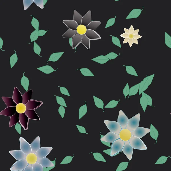 Çiçek Arkaplanı Çiçek Desenli Arkaplan Vektör Illüstrasyonu — Stok Vektör