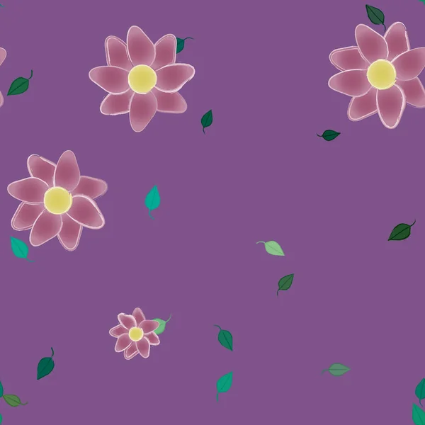 Ботанічні Квіти Візерунок Фон Квіткові Векторні Ілюстрації — стоковий вектор
