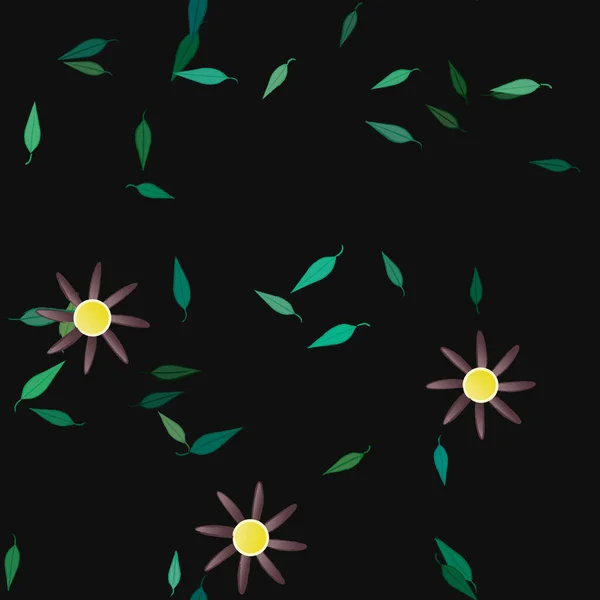 Bloesem Gebladerte Bloemen Bloei Behang Vector Illustratie — Stockvector