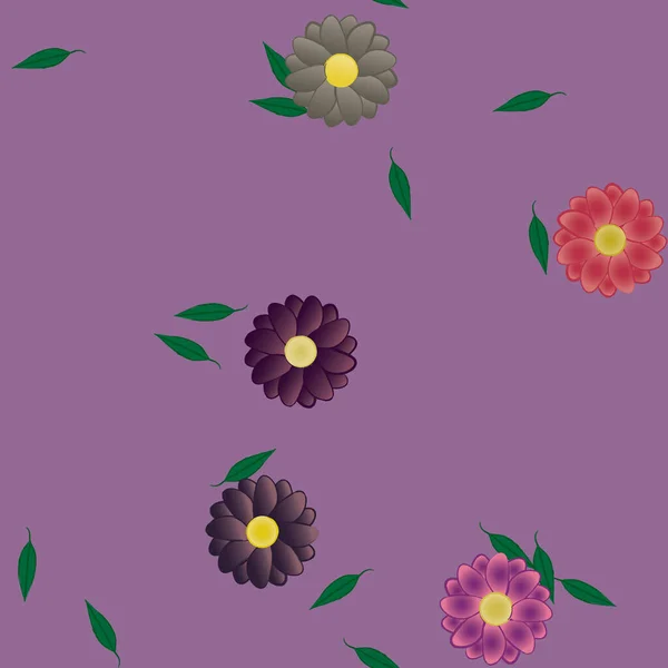 Vector Naadloos Patroon Met Bloemen Bladeren — Stockvector