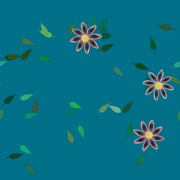 Flores Verano Fondo Vector Ilustración — Vector de stock