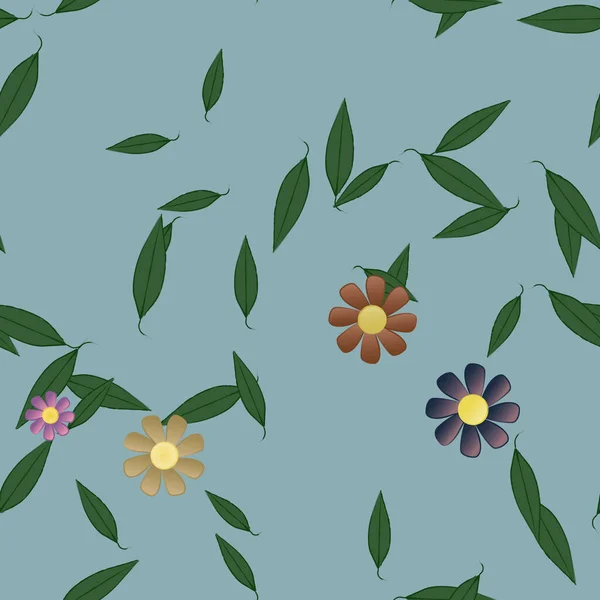 Fundo Floral Colorido Flores Ilustração Vetorial — Vetor de Stock