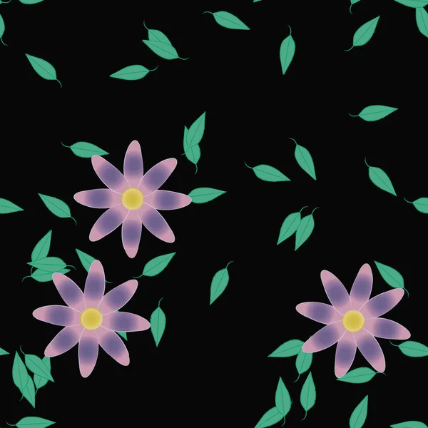 Feuillage Fleurs Fleur Papier Peint Illustration Vectorielle — Image vectorielle