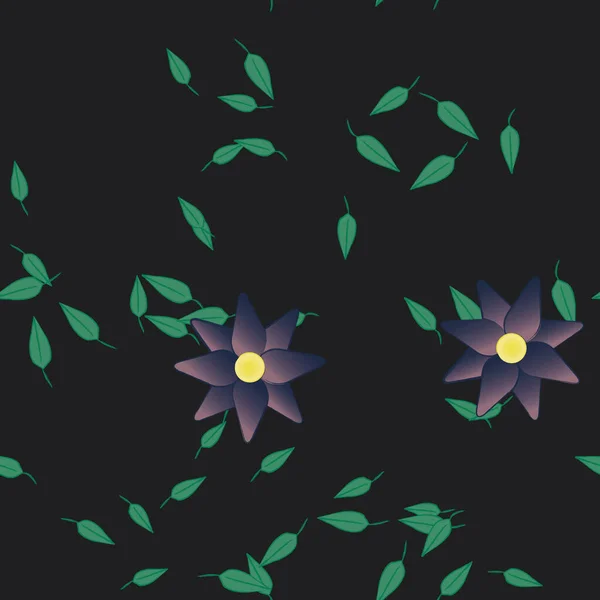 Feuillage Fleurs Fleur Papier Peint Illustration Vectorielle — Image vectorielle