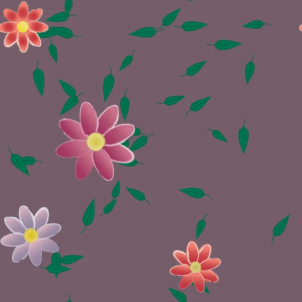 Fleurs Botaniques Motif Fond Illustration Vectorielle — Image vectorielle